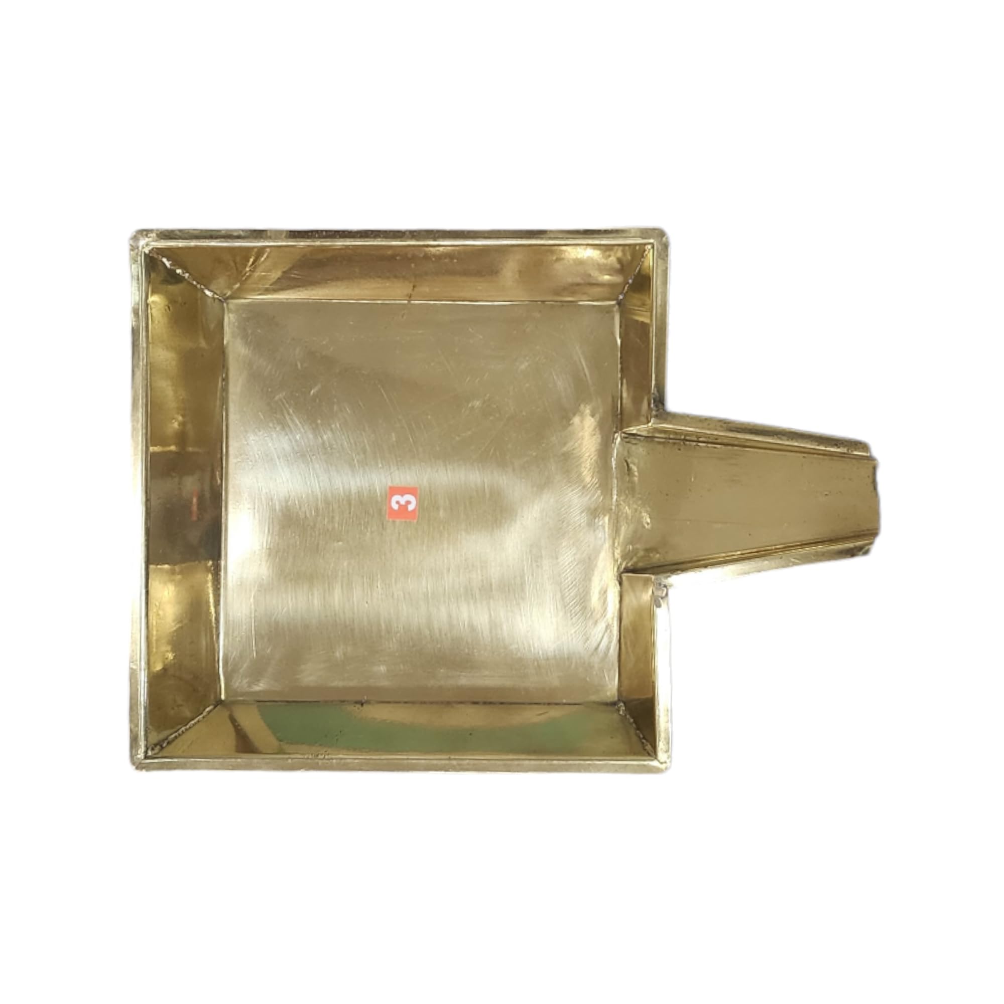 YRK Brass Square Abhishek Patra Plate 10 INCH | Abhishekam Tray Stand | Soma Sutram for God Idols (Size 3)