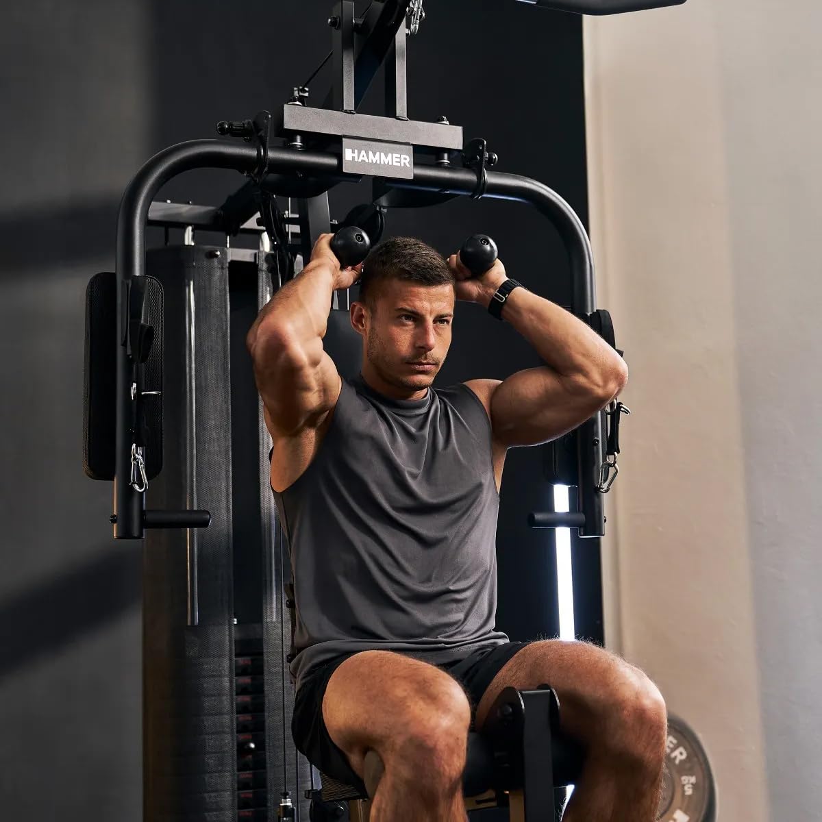 HAMMER Finnlo Kraftstation Autark 600 – Heimtrainer für Zuhause mit Cable-Cross-Funktion