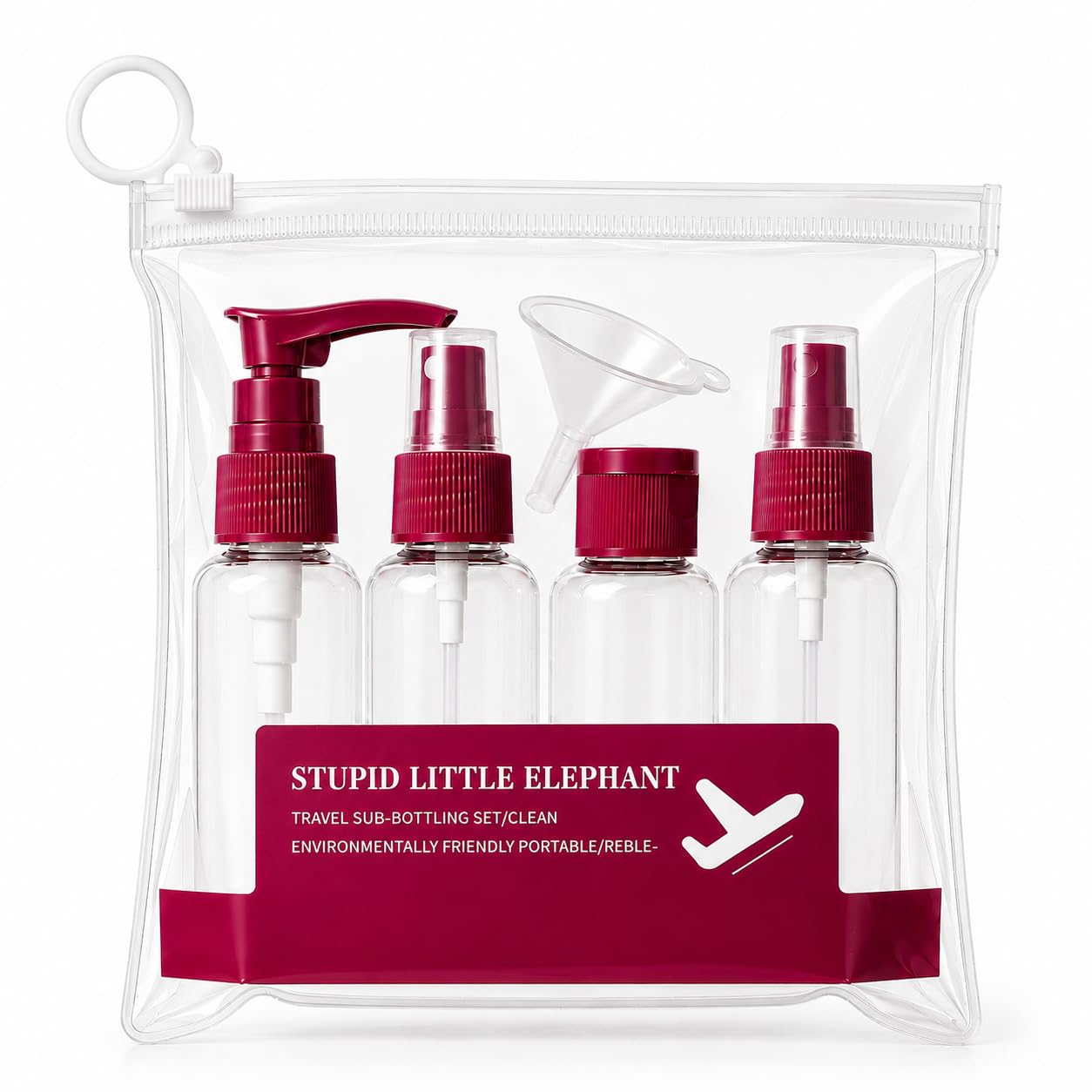 4 PCS Mini Travel Bottles Set Refillable with Clear Zip Pouch |Travel Cosmetic Containers | Pump, Spray & Flip Cap Bottles for Shampoo, Lotion, Conditioner, Face Wash, Toner & Skincare-image-5