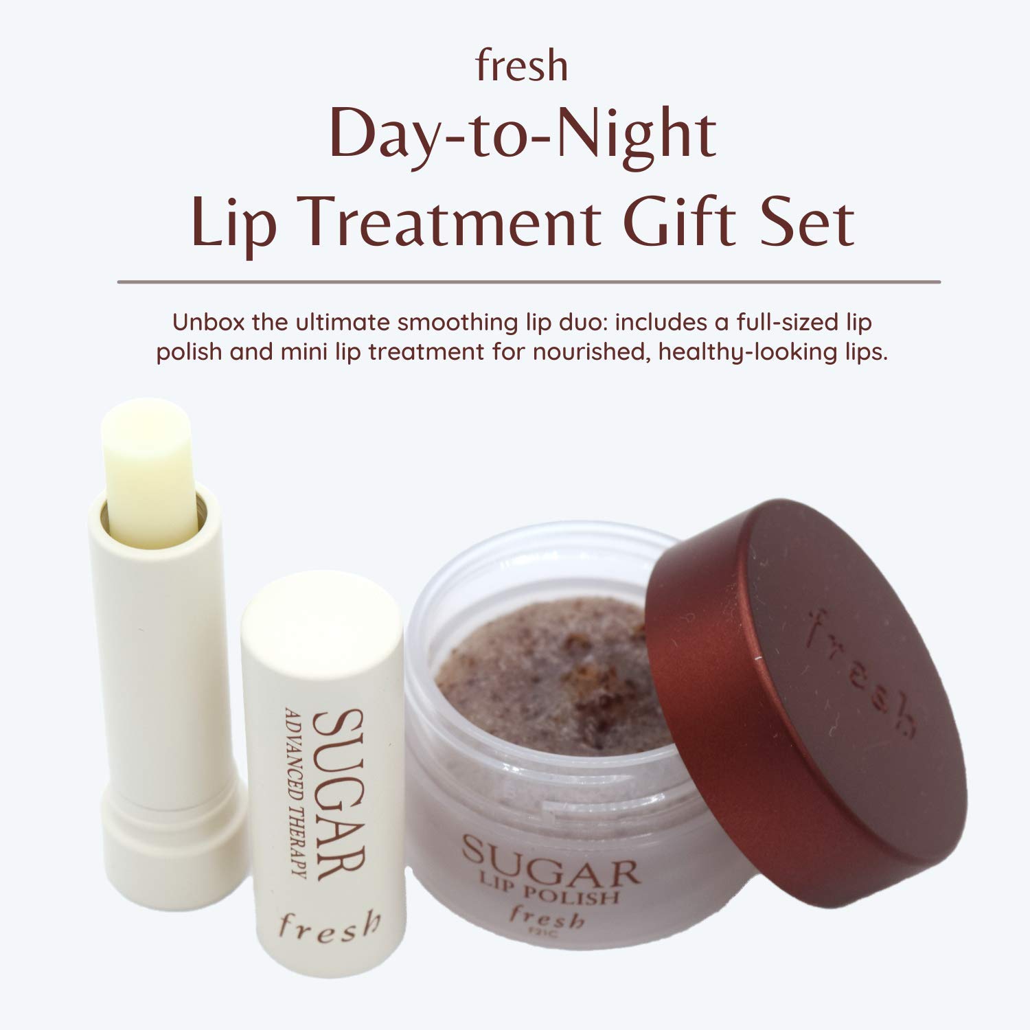 Fresh Day-to-Night Lip Treatment Gift Set - Sugar Lip Polish Gentle Exfoliating Scrub, and Sugar Lip Advanced Therapy Treatment Lip Balm : Beauty & Personal Care