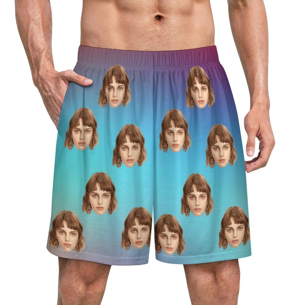 Custom Short Pajamas, Custom Face Pajamas, Personalised Pyjamas Shorts PJs Nightwear Loungewear Gifts, Personalised Women/Men Pajamas with Faces Photo
