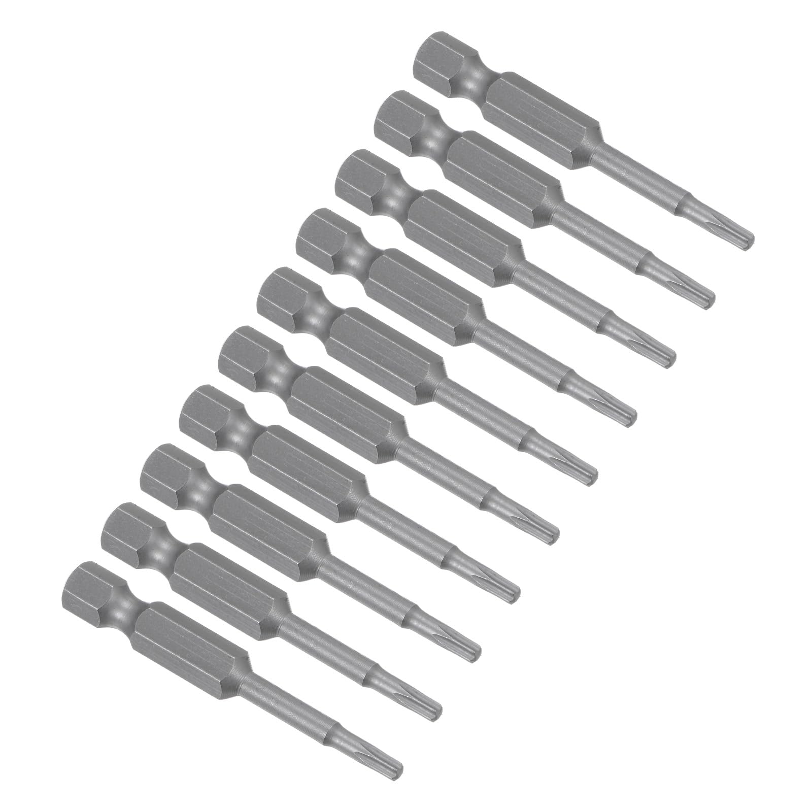 CoCud Magnetic Torx Screwdriver Bit, T10 50mm Length 1/4" Hex Shank, S2 Steel Star 6 Point Drill Driver Tamper Proof