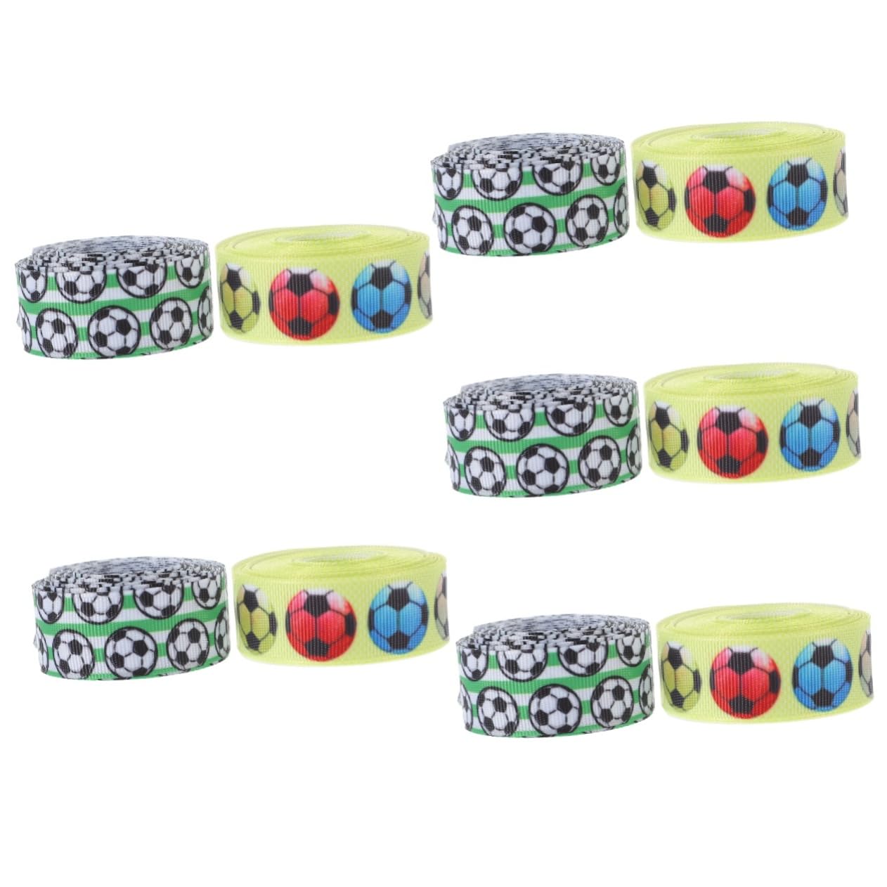 Gadpiparty 5 set Nastro Decorativo Da Calcio Nastro Verde Spesso Per Matrimonio Turchese Blu Con Filo Da Calcio Bianco In Raso Nastri Colorati 2 * 5