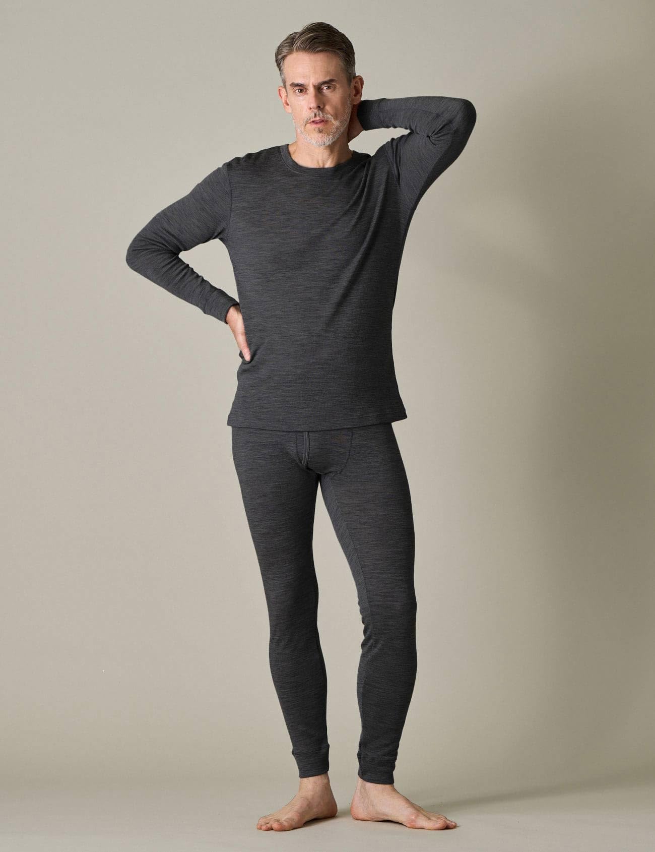 LAPASA 100% Lana Merino Completo Termico Uomo Peso Outdoor Hiking M31/M126 - Abbigliamento Intimo Caldo Pantaloni e Canotta Intimo Trekking Alpinismo Outdoor Calcio Running