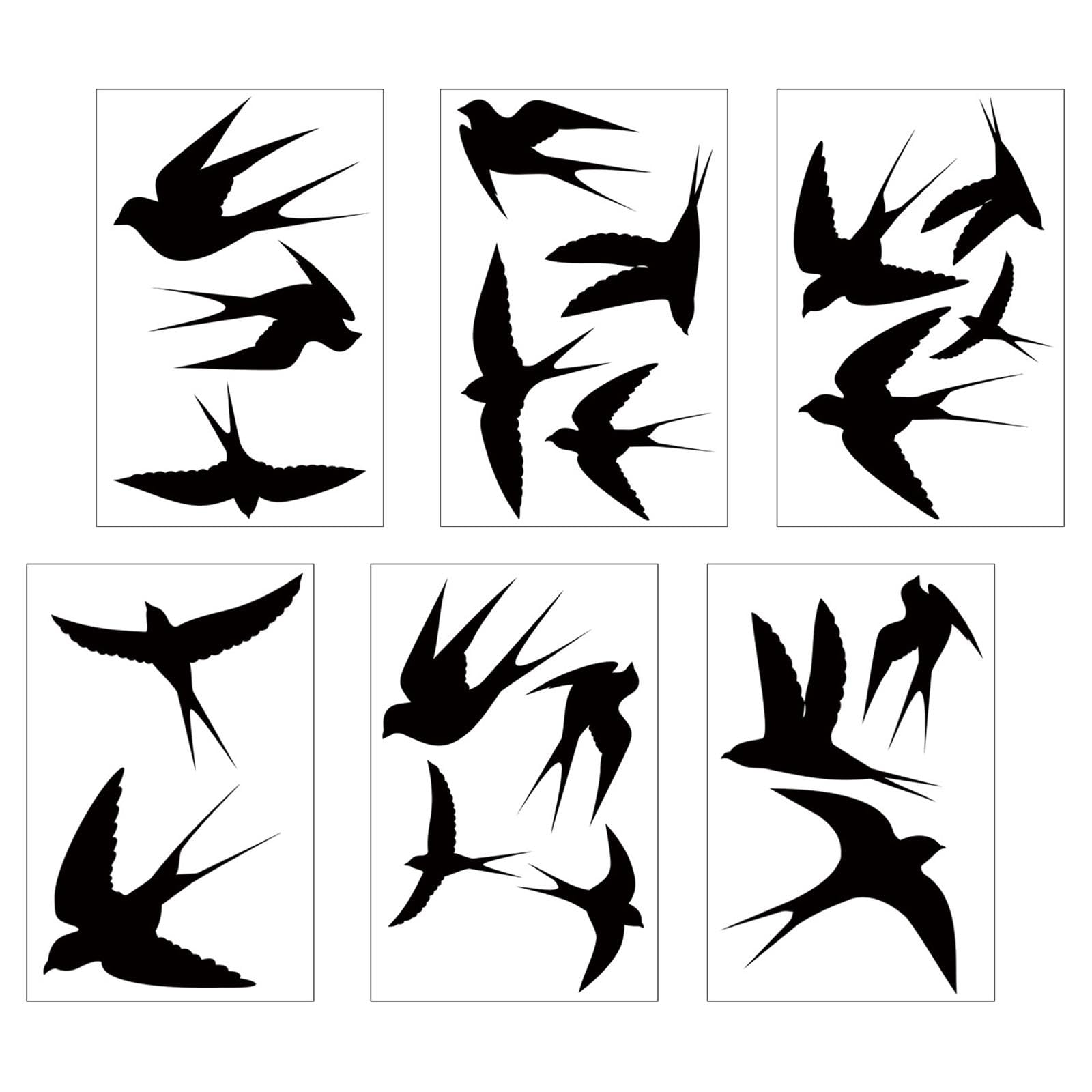 Swallow Stickers 6 Sheets 20 Pcs PVC Birds Anti Collision Window Clings