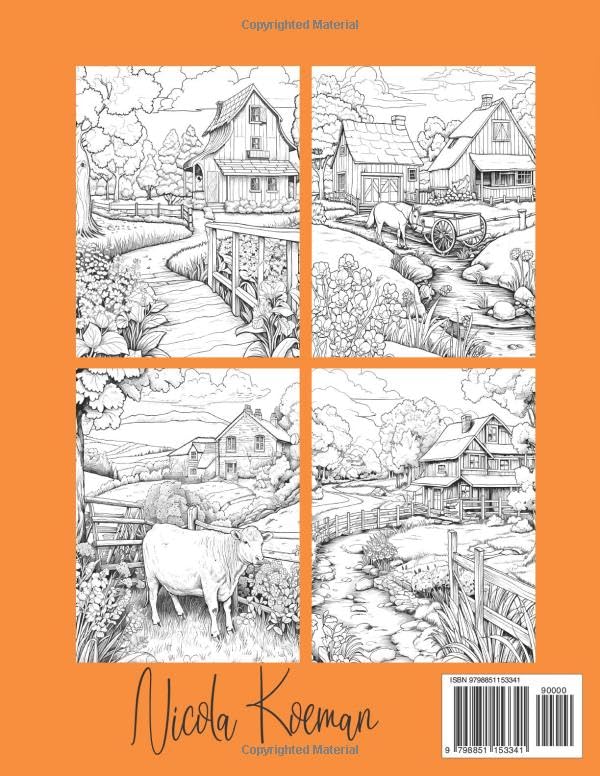 Miniatura 2 de Rural Landscapes Coloring Book For Adults Immerse Yourself in the Tranquil Beauty of Countryside Landscapes Through Intricate Coloring Designs 50