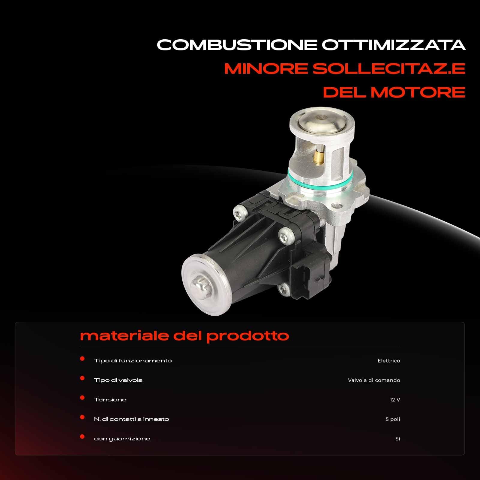Frankberg Valvola EGR per ricircolo dei gas di scarico a 5 Poli 1702178 | Compatibile con: Torneo Focus III, S40 II 544, S-Max WA6, DS5, 508, 207 WA_ WC_, V50 545, 208, V60 I 155, Focus III Berlina