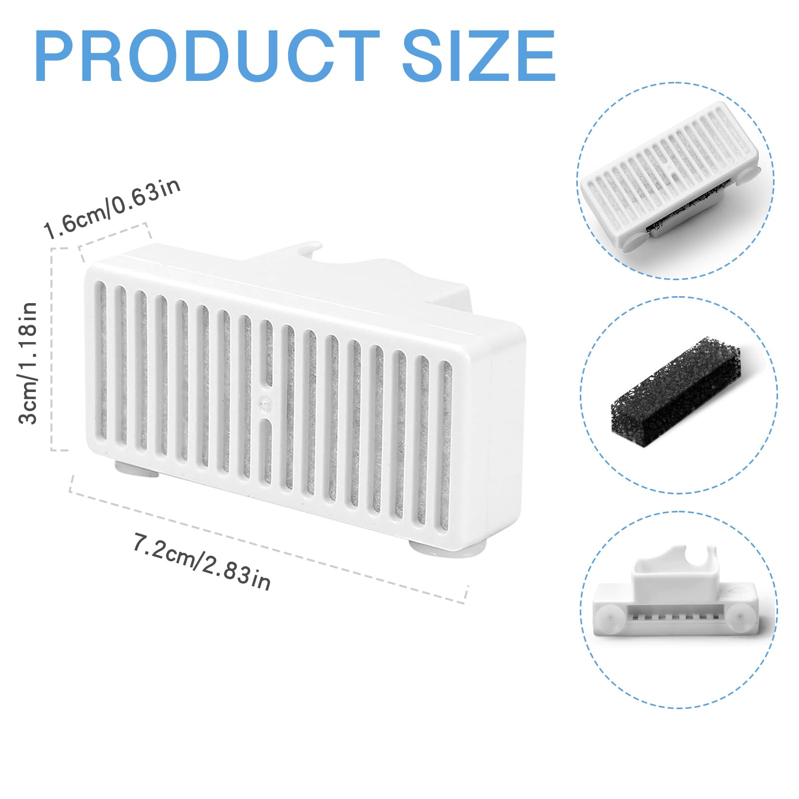 6 sztuk filtrów w kształcie litery T, do fontanny dla zwierząt domowych, uzupełnianie do fontanny Pioneer Mini i Swan dla zwierząt domowych, filtr zapasowy do fontanny dla zwierząt domowych