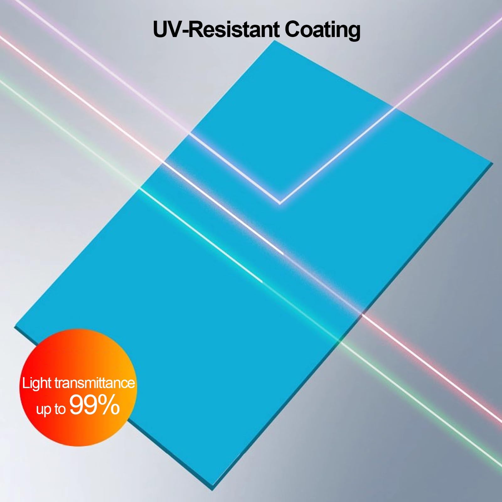 Placas de Policarbonato Transparente, Lámina Acrílica de 2mm de Espesor, Tablero Rígido de Plástico, para Invernadero, Uso Residencial y Comercial(80x700cm)