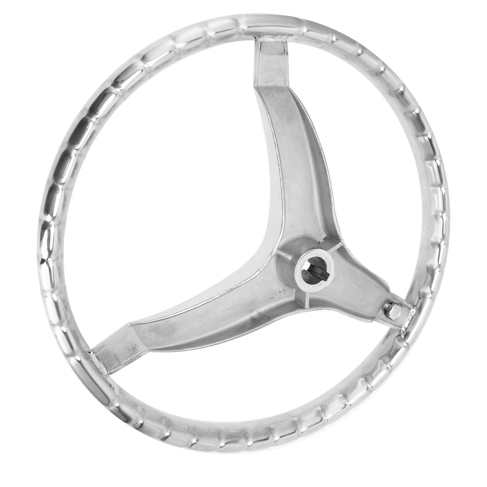 Luceeg Volante Marino 13.5in 3 Spoke Acciaio Inox Barca Pomello Girevole 18 Dadi 5/8 pol