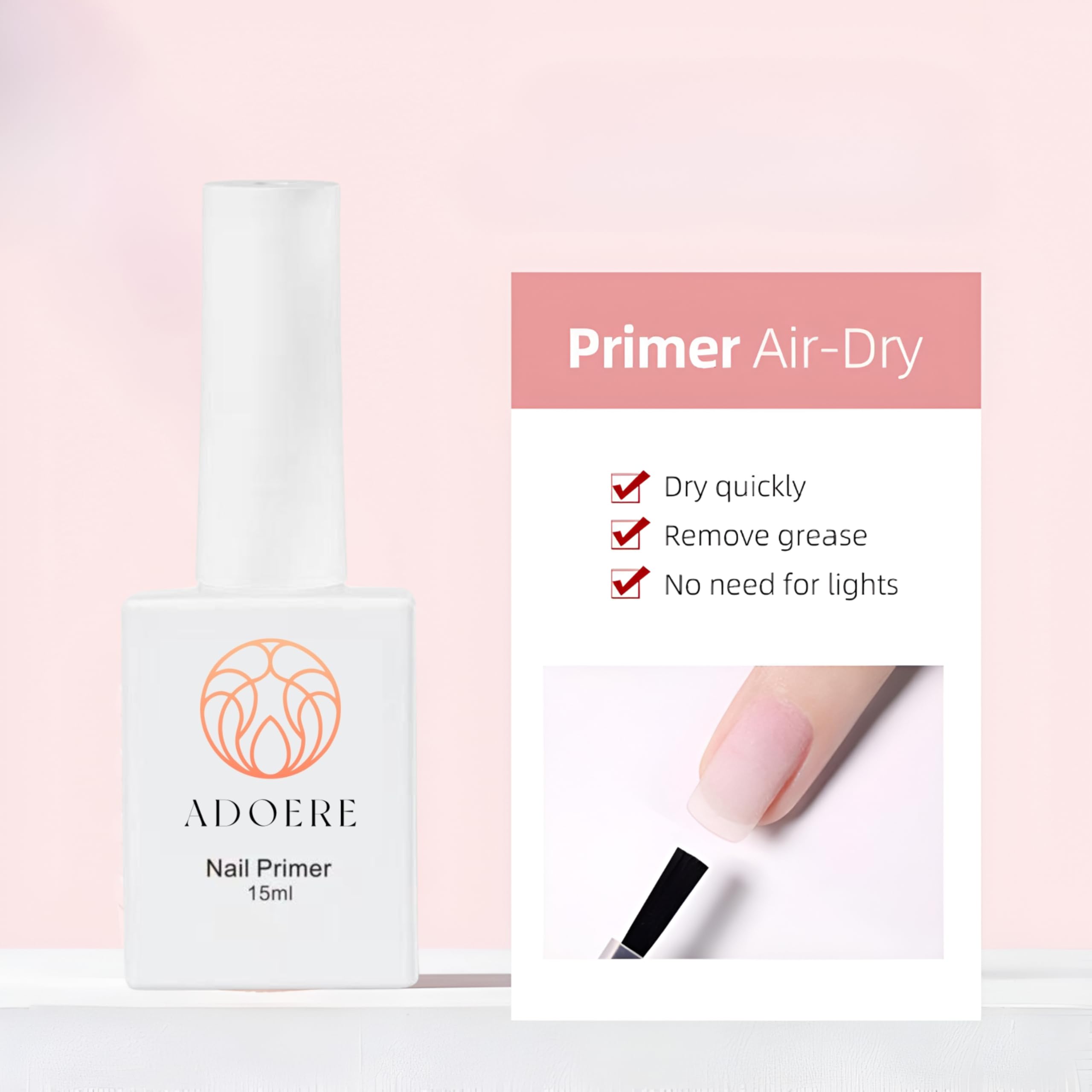 Adoere Combo Kit UV Top Coat Gloss & Matte, Base Coat, Primer,Dehydrator 15ml Each Pack Nail Art Design Manicure Gifts for Women, Transparent, 5 Pcs Combo (Pack of 5) 3