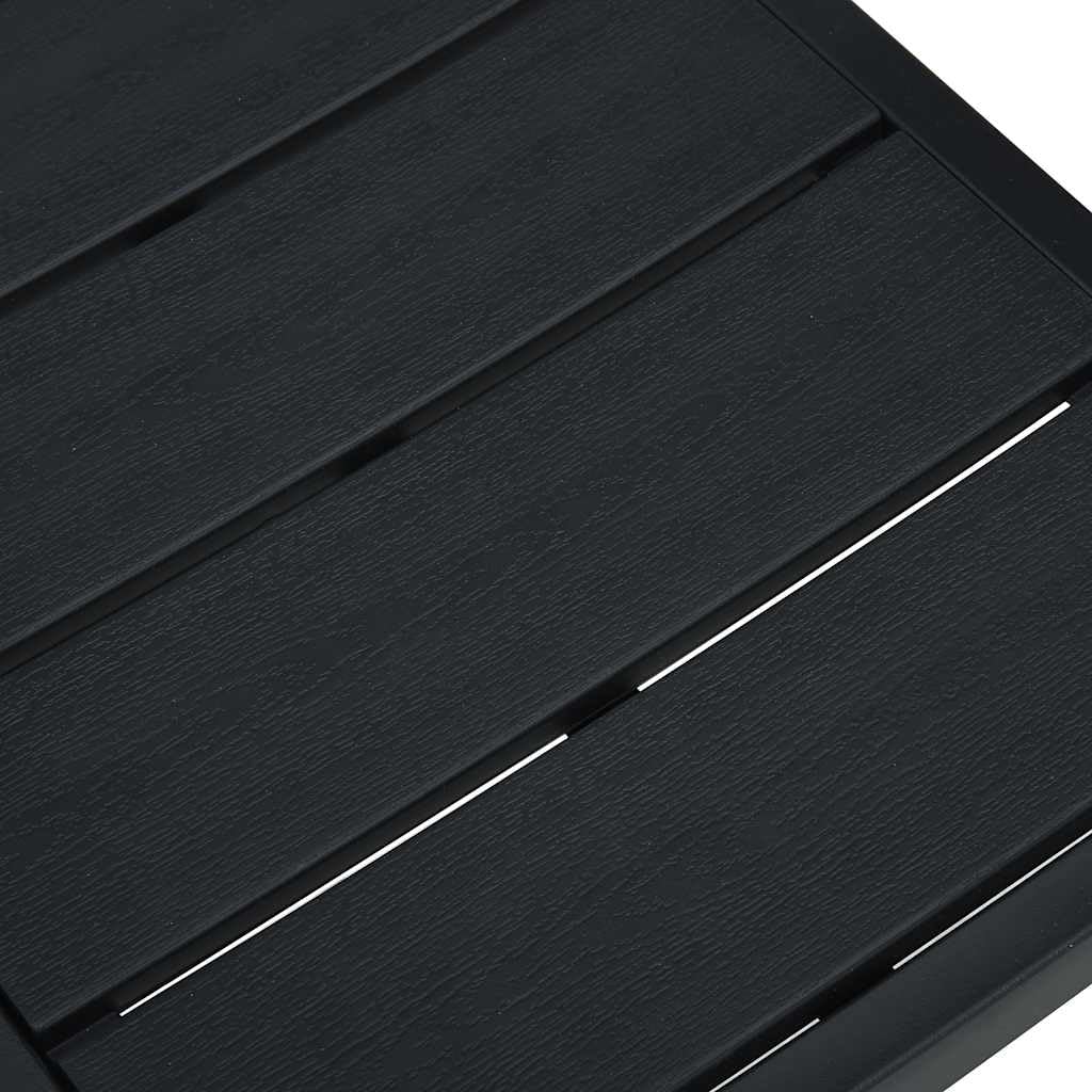 Krzesła ogrodowe 2 szt. czarne HDPE wygląd drewna | Stalowa rama 62 x 55,5 x 88,5 cm, łatwa do czyszczenia, na patio i taras