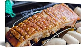 Canvas Painting Wall Art Pork Flank Wall Decor For Vintage Poster Print For Living Room Bedroom Office Home Unframed 12X16Inch