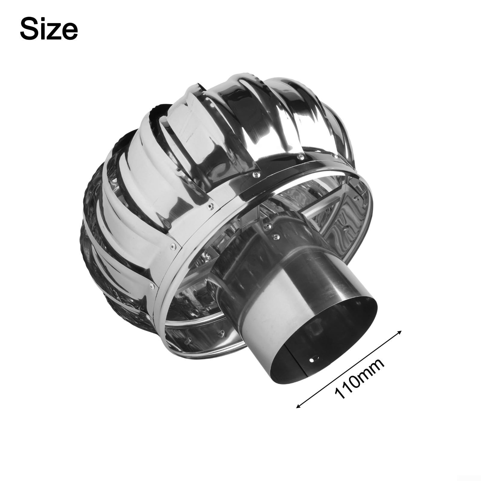 Cappottino per ventola di ventilazione in acciaio inox 304, 110 mm, estrattore d'aria non alimentato per canna fumaria e tappo di protezione per casa agricola
