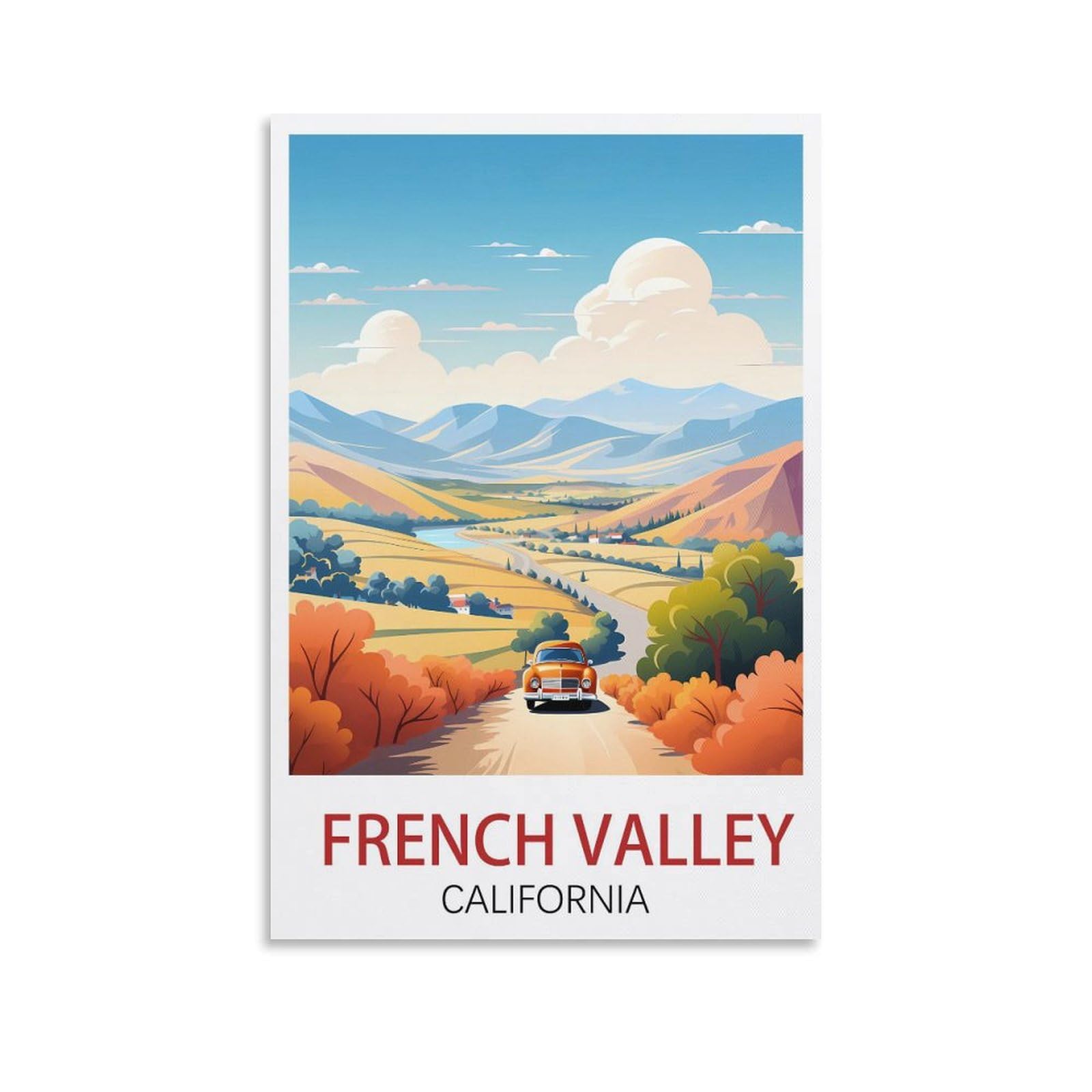 Metal Tin Sign Metal Wall Decorative Tin Signs for Home Kitchen Bar Coffee Shop Club Orchard Decoration French Valley California Posters 15x30cm