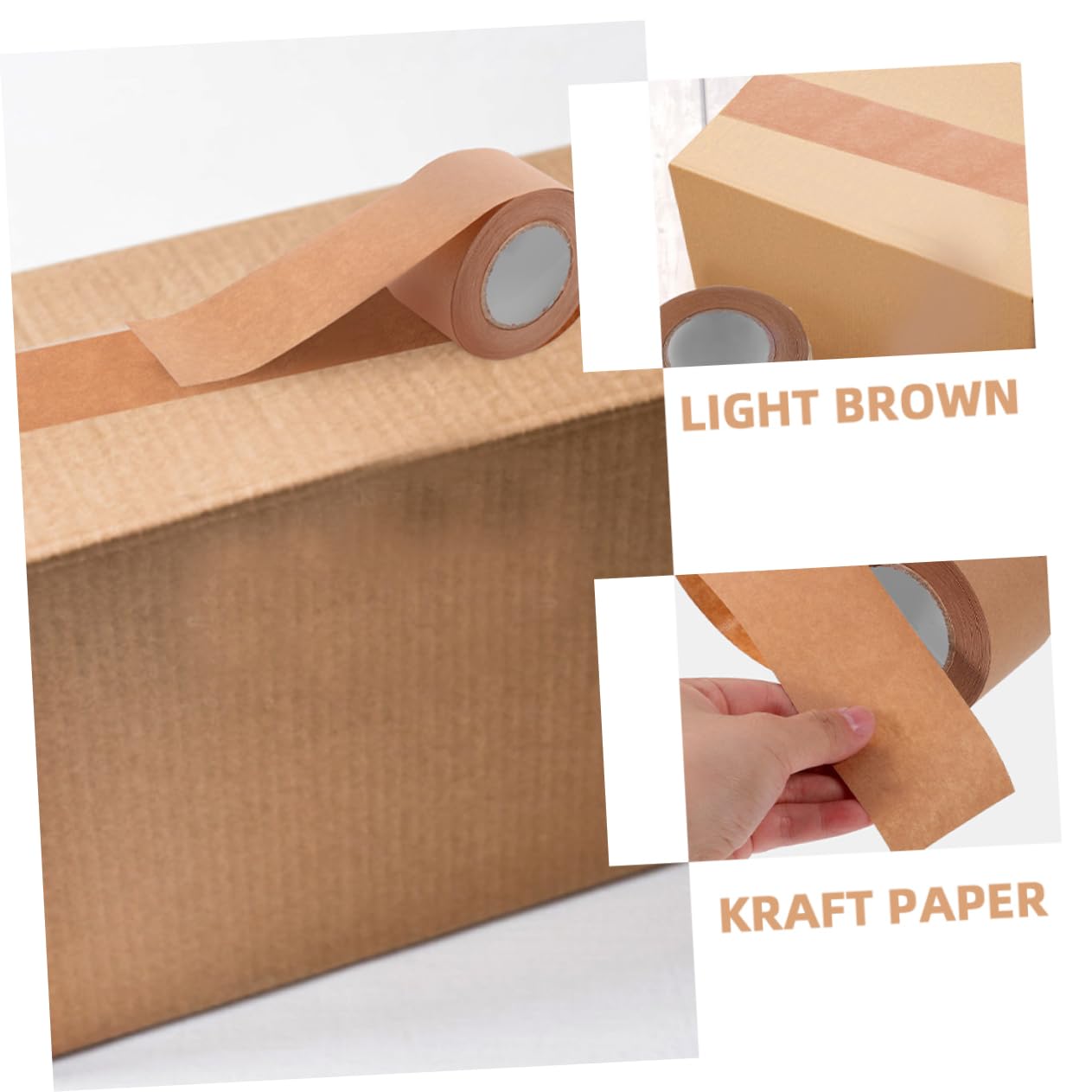 Operitacx 3 Sätze Klebeband Aus Kraftpapier Bildrahmenband Kraft-versandband Paketklebeband Braunes Gummiband Kraft-washi-tape Verpackungsklebeband Aus Papier Light Brown 3 Rollen * 3