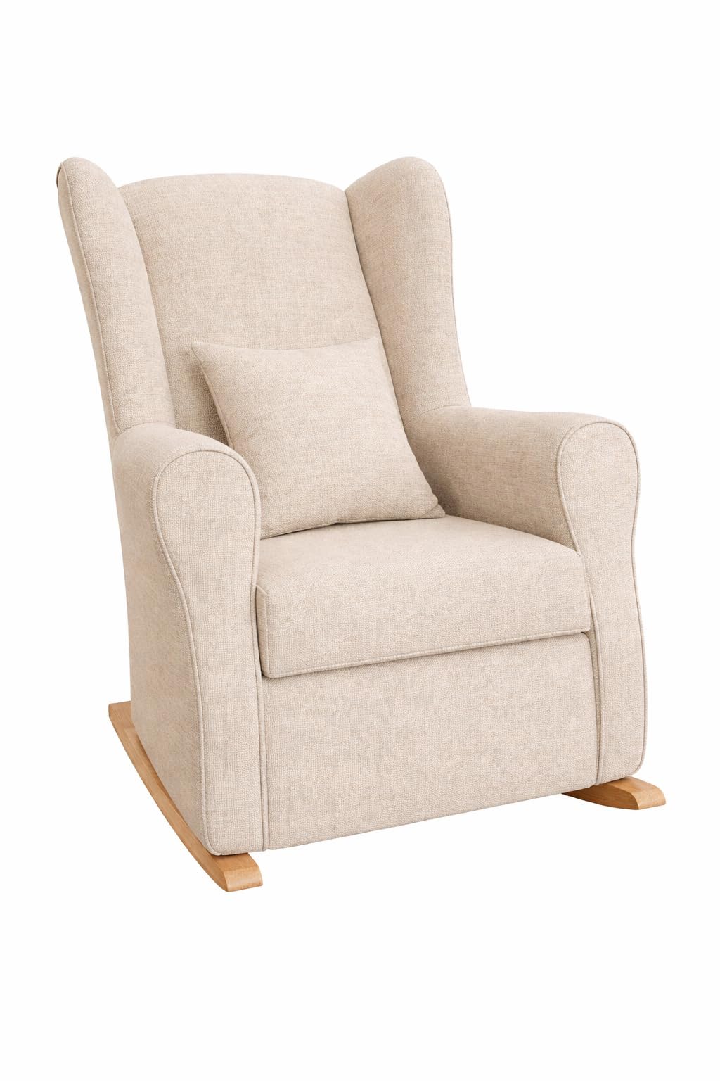 Sillón de Lactancia Balancín Moderno + Cojín Decorativo | Sillón Mecedora para Amamantar, Butaca de Lactancia Cómoda y Fácil Limpieza | Ideal para Bebé, Dormitorio y Salón. (Beig) - 1