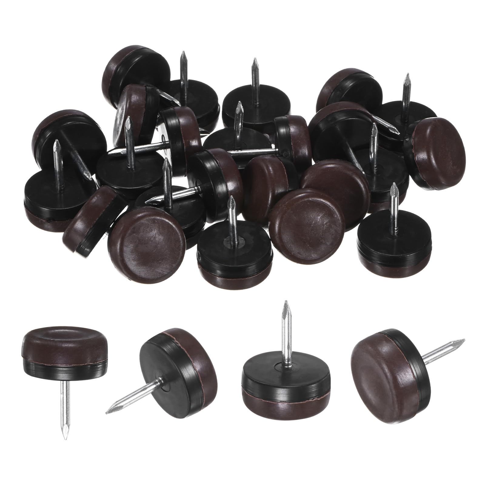 M METERXITY 24-Pack Furniture Sliders, 0.9" Nail-on Chair Leg Protectors for Hardwood Floors/Table/Chair/Wooden Floors