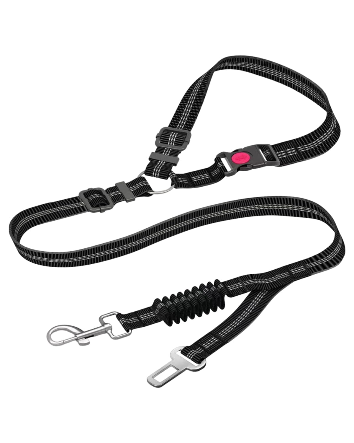 Dog Seat Belt, Car Safety Harness with Elastic Shock Absorber for Vehicles, Adjustable, Pet Approved, for Small, Medium Dogs