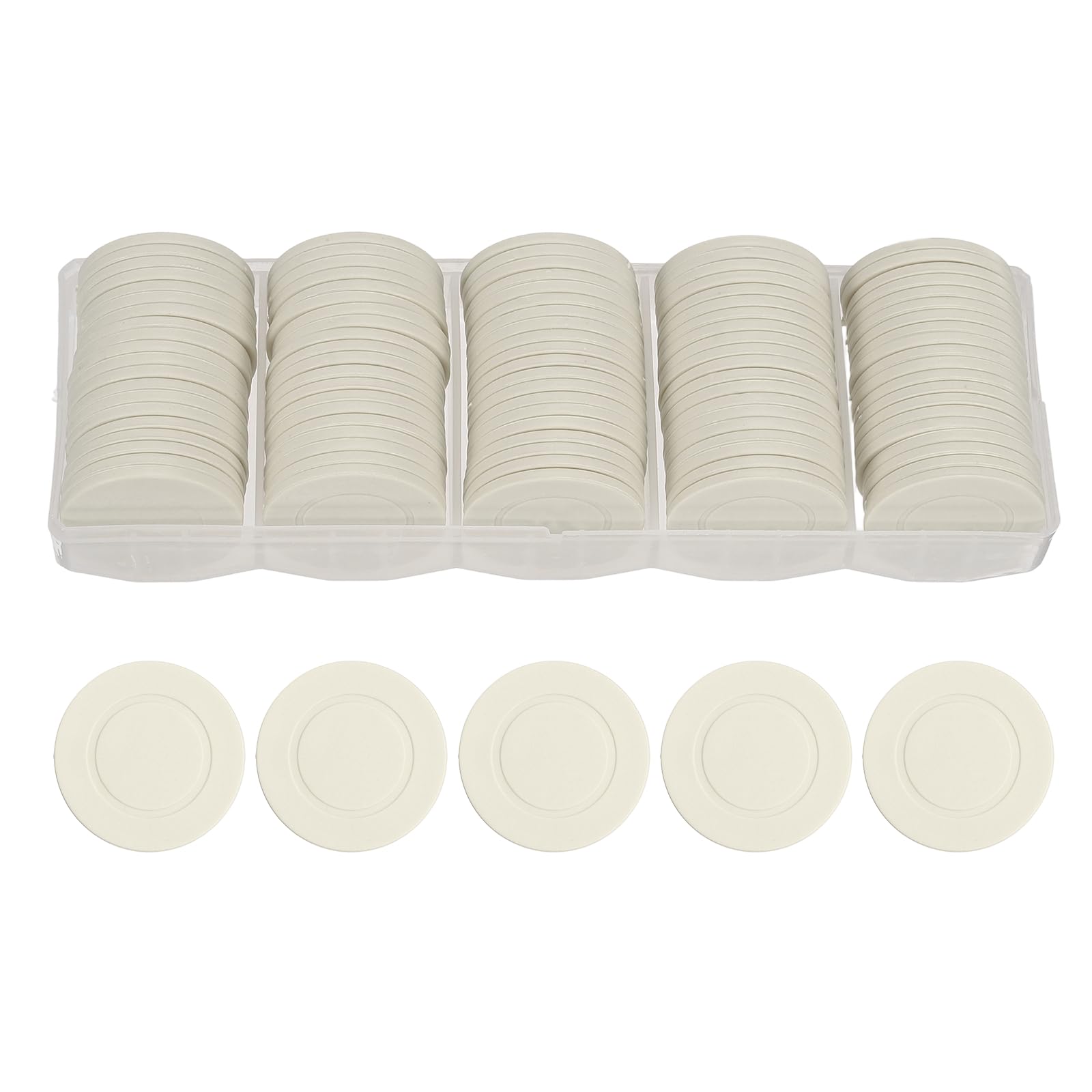 sourcing map 200Pcs Plastic Poker Chips, 35 mm, White