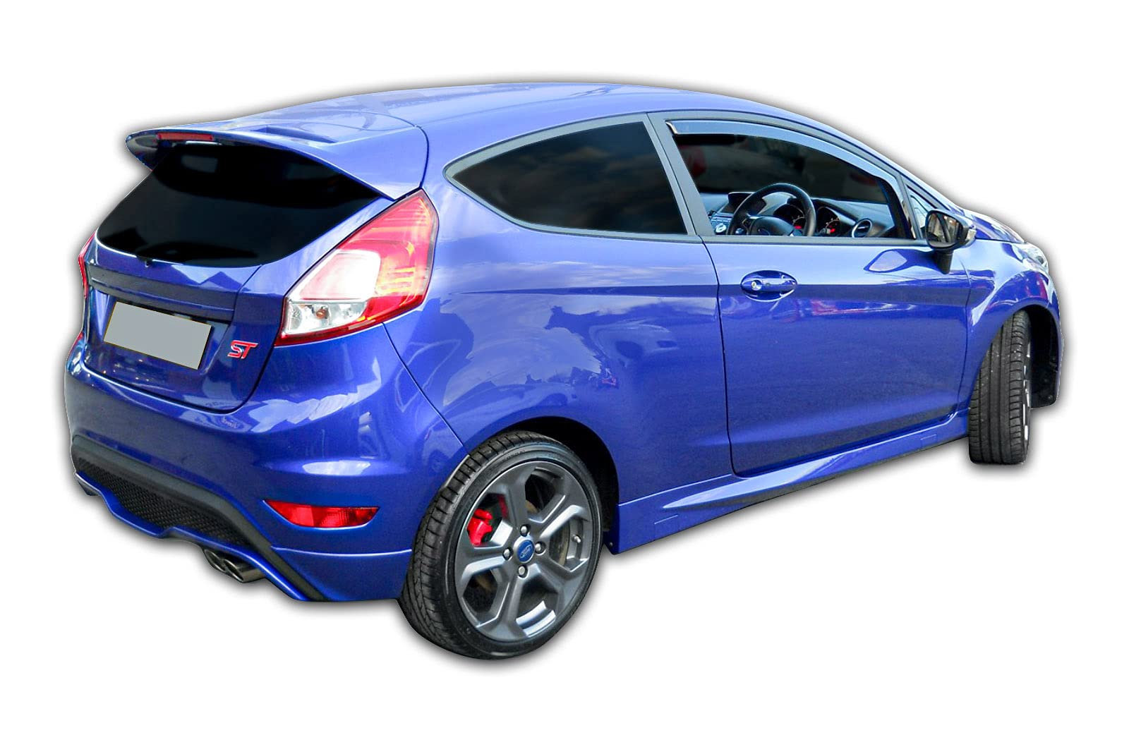 J&J AUTOMOTIVE GP Deflettori d'Aria per Ford Fiesta 7 3-Porte 2008-2017, Set da 2 Pezzi, Antiturbo Antivento Antipioggia, Anteriore Nero fumé Oscurato