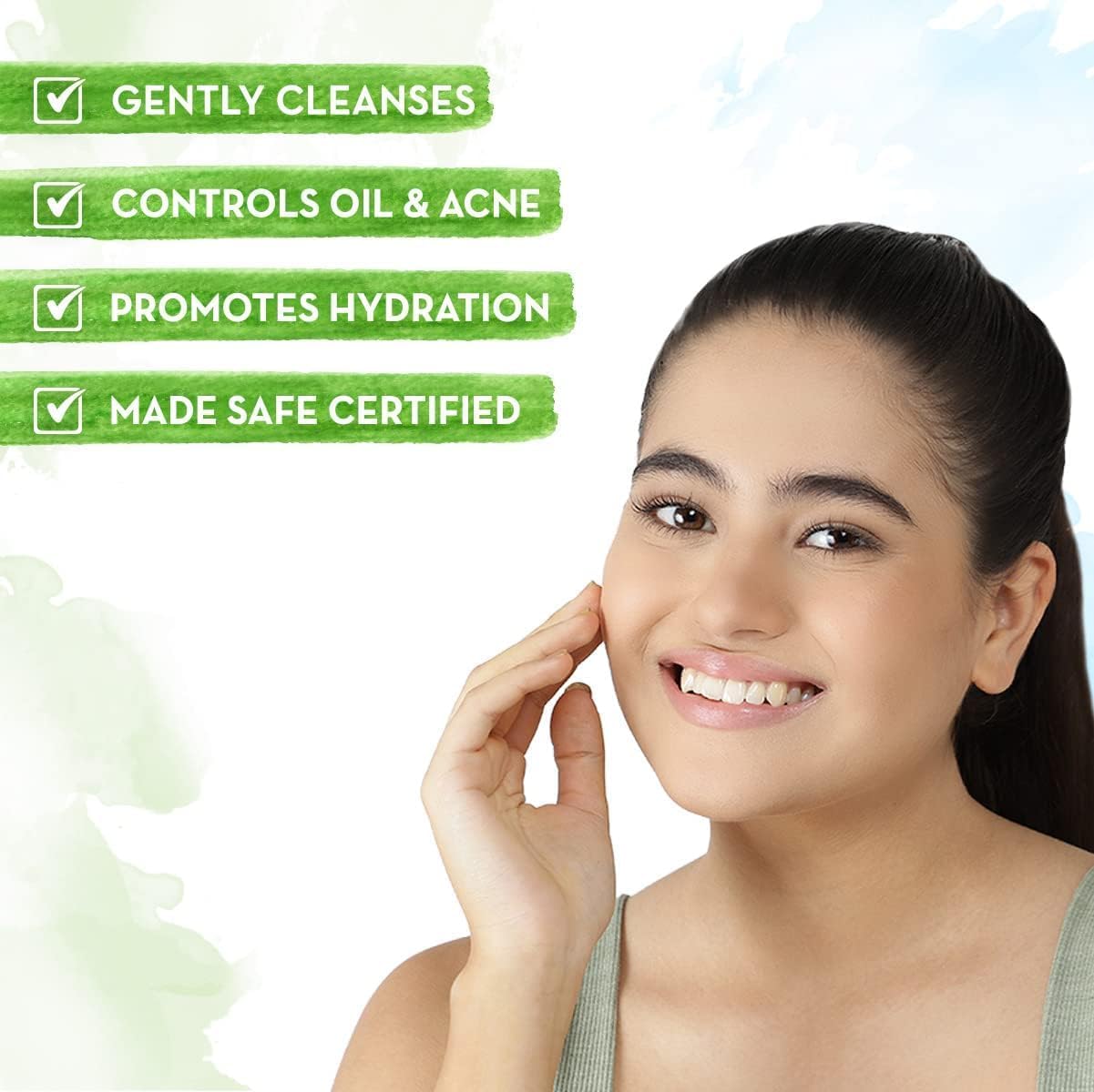 DK Multani Mitti Detergente per il viso con Multani Mitti & Rosa Bulgara per il controllo dell'olio e l'acne, 100 ml, adatto a tutti i tipi di pelle, idratante e delicato, senza parabeni, senza