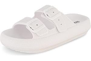 White Cushy Women's Cushionaire Recovery Comfort Sandals