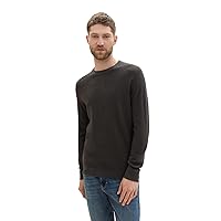 TOM TAILOR 1042453 Pullover, 10617-Black Grey Melange