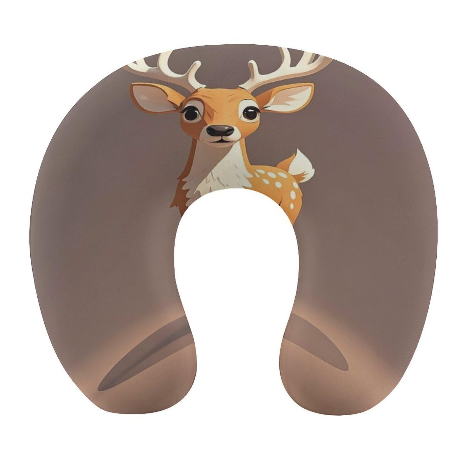 FekiLoot Deer Travel Pillow Comfortable U Shape Memory Foam Pillows Neck and Head Support Portable Travel Neck Pillow Suitable for Planes Trains Self-Driving Cars