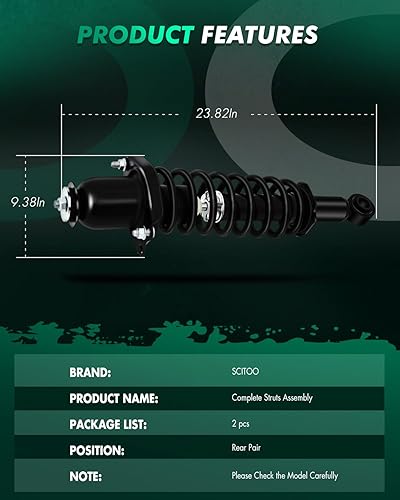 Miniatura 6 de SCITOO 2 puntales y amortiguadores de montaje completo para Pontiac Vibe, para Toyota Corolla, para Toyota Matrix 171373L amortiguador