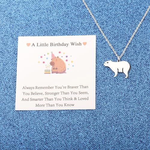 WUSUANED Funny Capybara Necklace Animal Lover Jewelry Capybara Birthday Wish Gift Cappy Lover Gift Capybara Fan Gifts2
