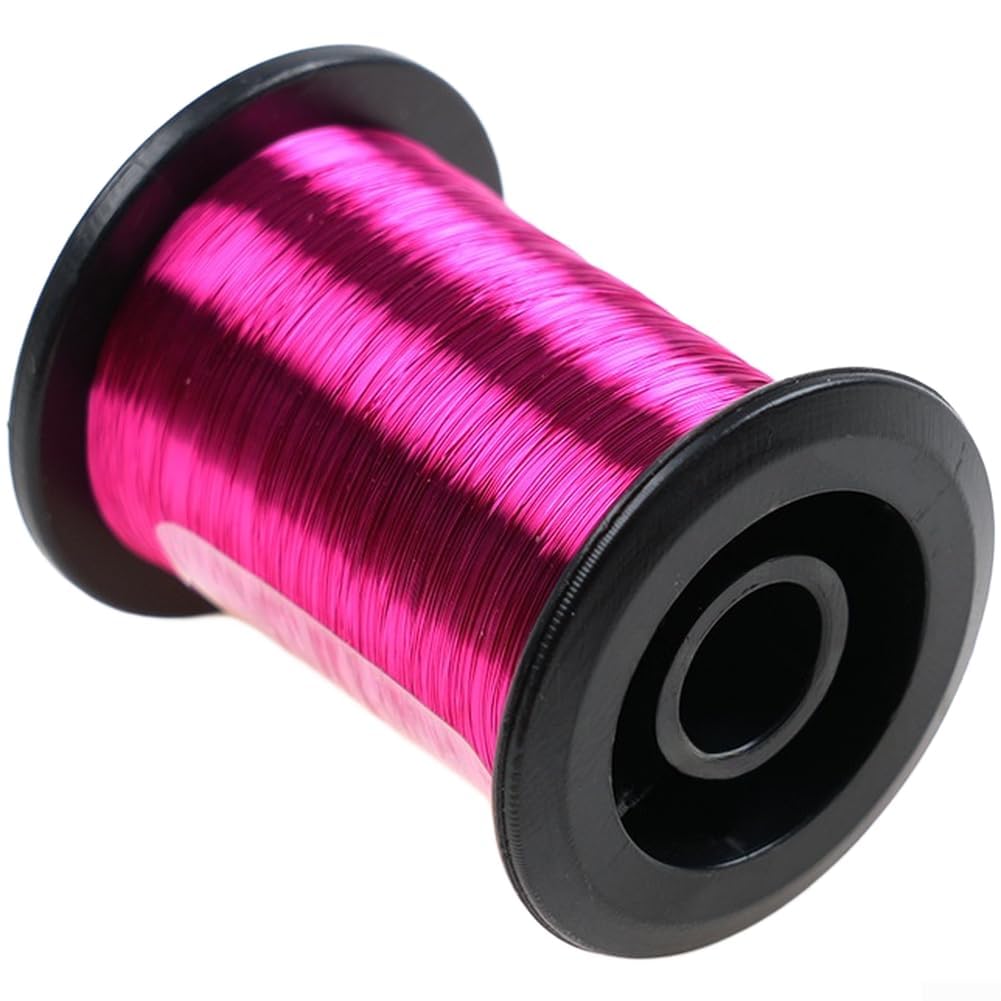 Fine Gauge Copper Wire 0.1mm for Fly Tying Nymph Body Material and Hook Binding in Traditional and Modern Fly Patterns (Rose Red)