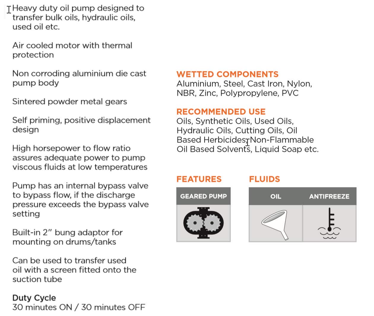GROZ 115V AC Heavy Duty High Flow Electric Oil Drum Transfer Pump