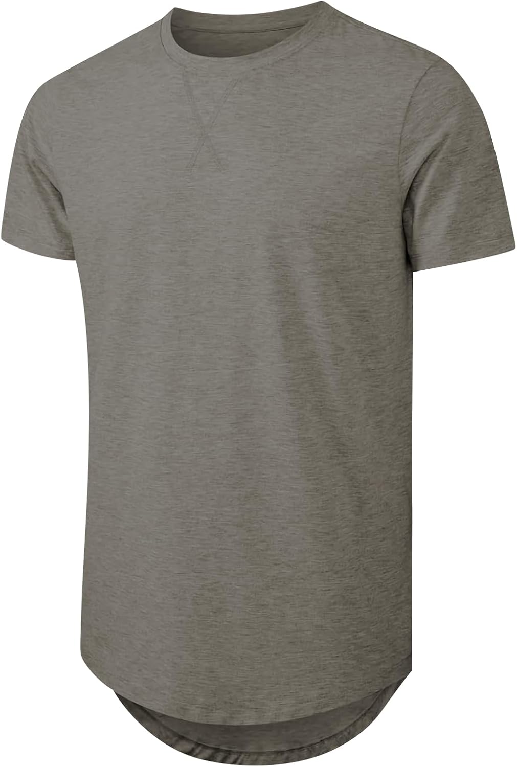 Mens T Shirts Casual Hipster Hip Hop Longline Crewneck Tee Shirts - Image 5