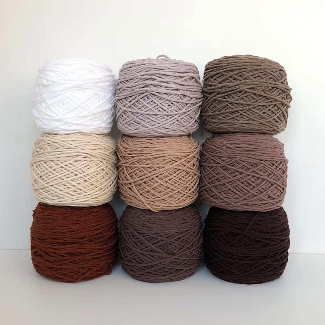 Grube puszyste włóczki, 200 g kulki włóczki dziewiarskiej, 8 nitek, grubość 4 mm, 220-260 m na kulkę(9 Rollsbrown)
