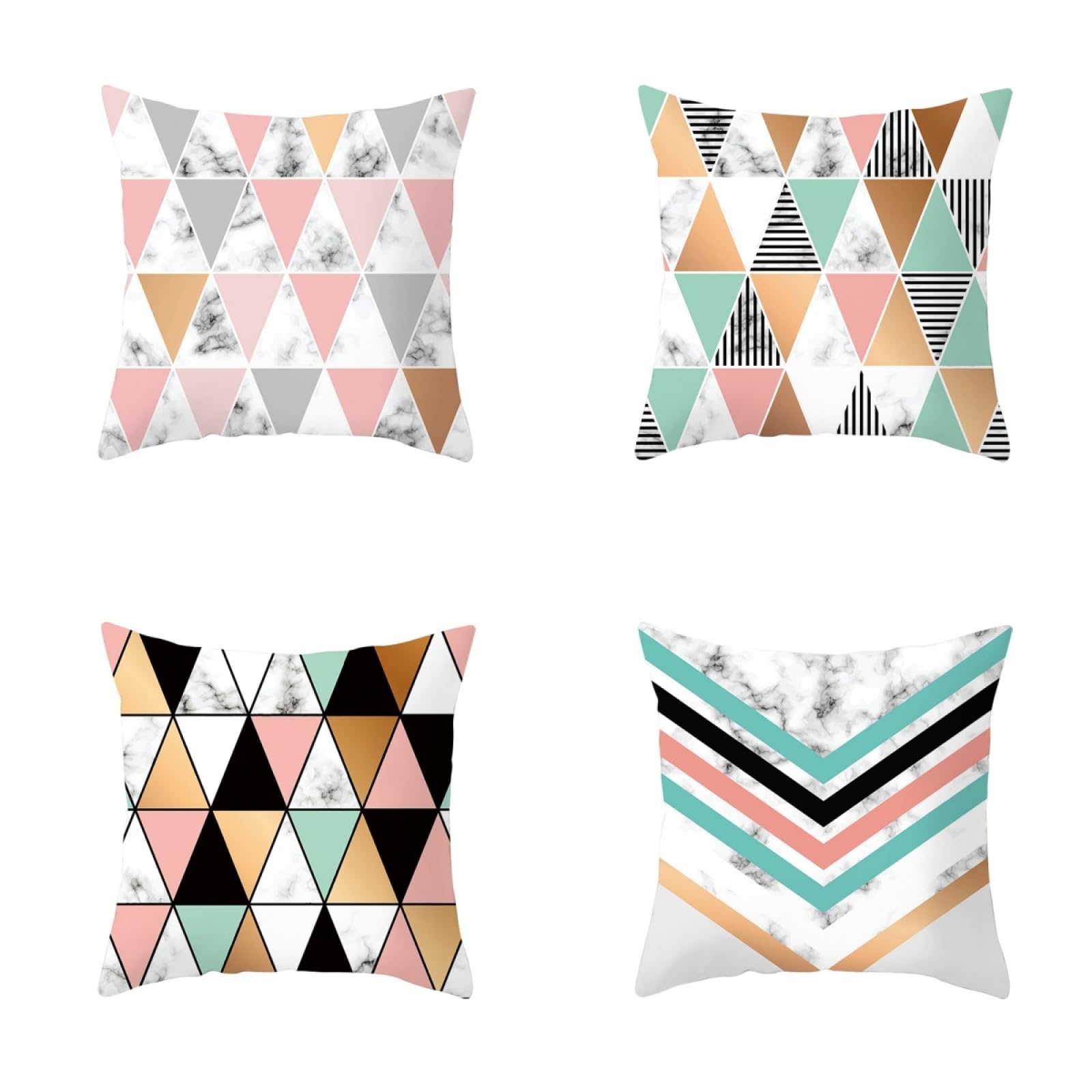 Cushion Covers Black Orange Pink Pillow Cases 4 Pack Sofa Cushions 40x40cm