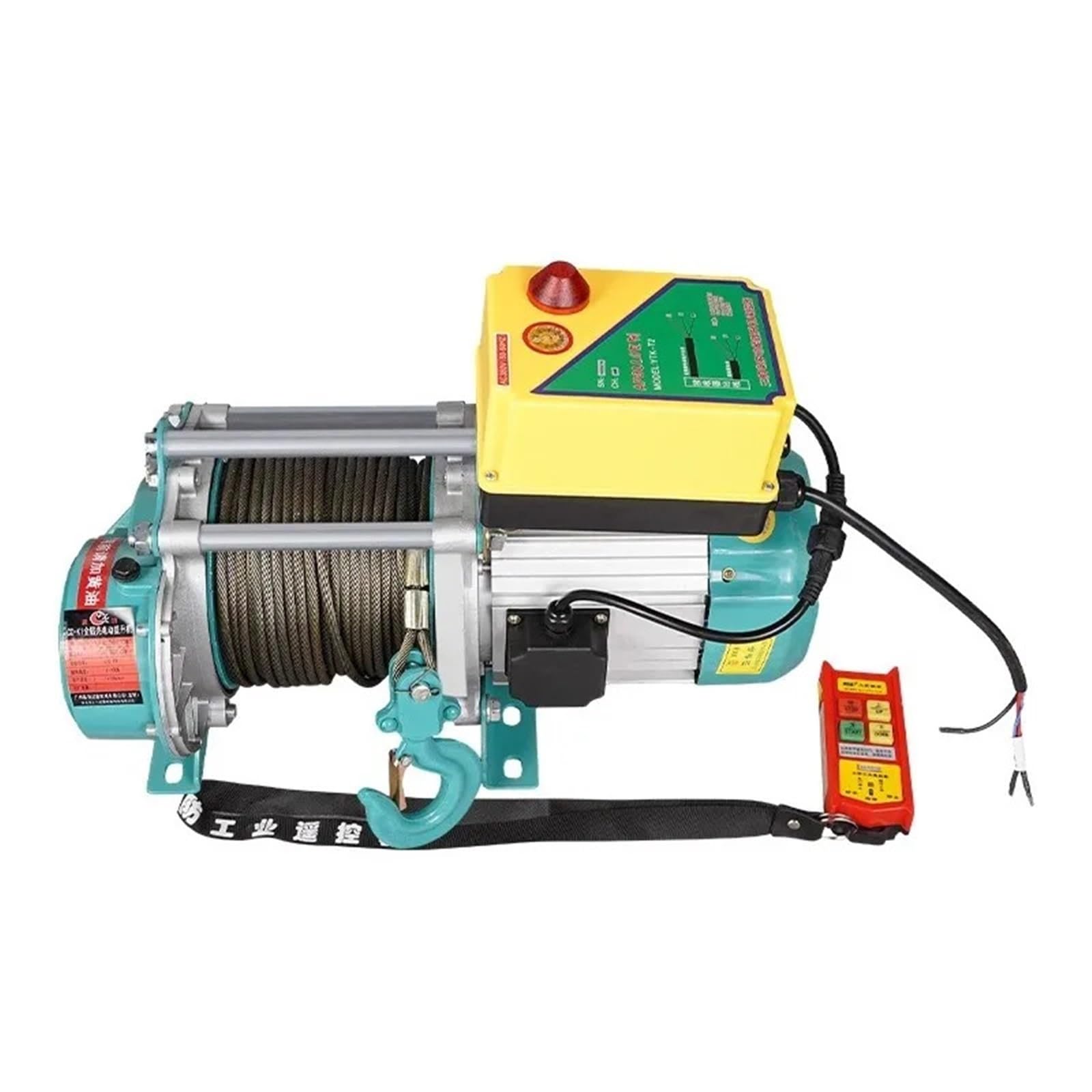 Wciągarka na kable elektryczne Wielofunkcyjny wciągnik z aluminiową obudową 220 V Mini wciągarka domowa 1-tonowy elektryczny mały żuraw 380 V Wciągnik łańcuchowy(WireLess,1.2T Fast Speed,30m Rope)