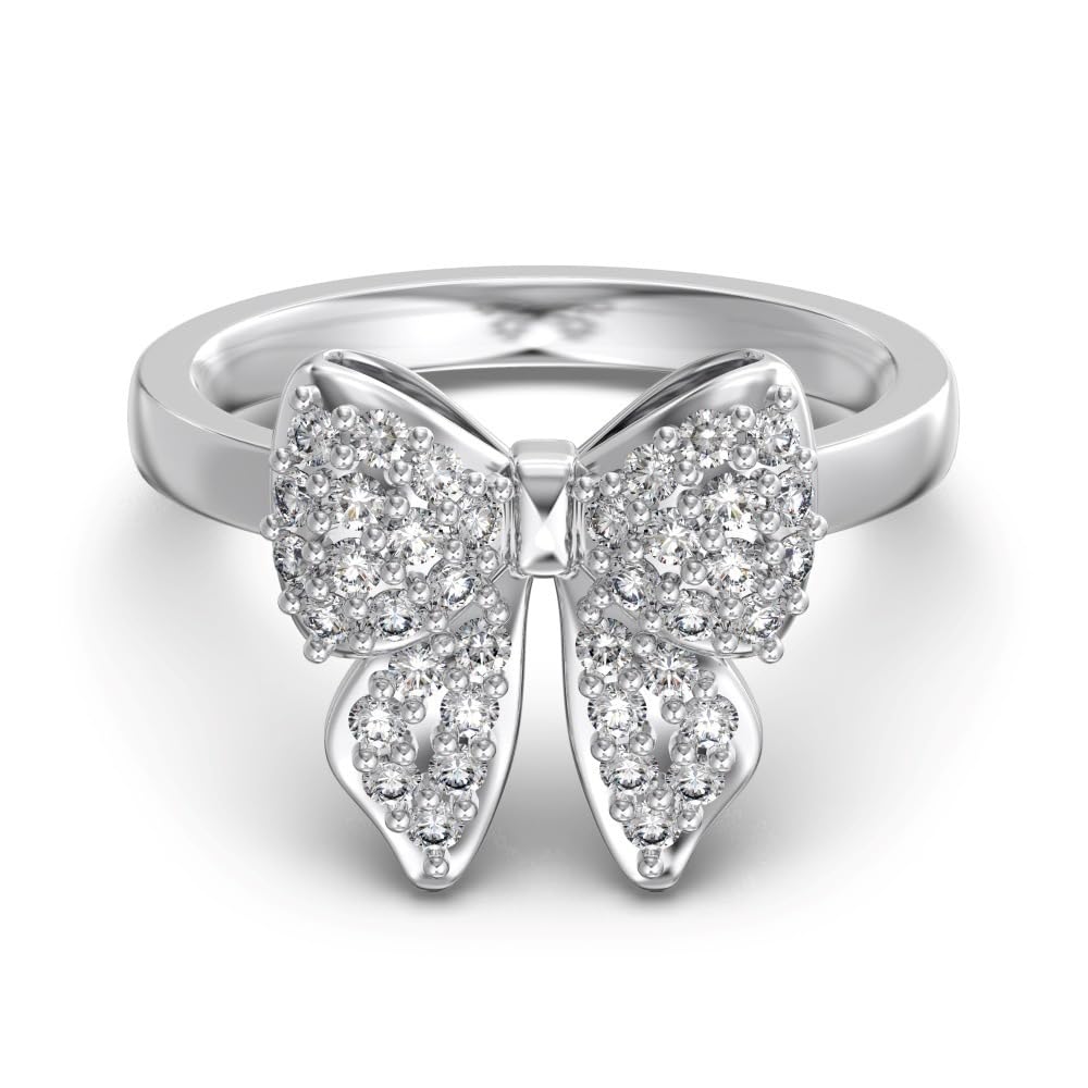 LLXYWJ Conjunto de joyería de Mariposa Delicada de Oro de 18 Quilates para Mujer, Conjunto de Anillo y Collar con aretes de circonita cúbica 5A, Regalo de Nudo de Amor Infinito para Siempre