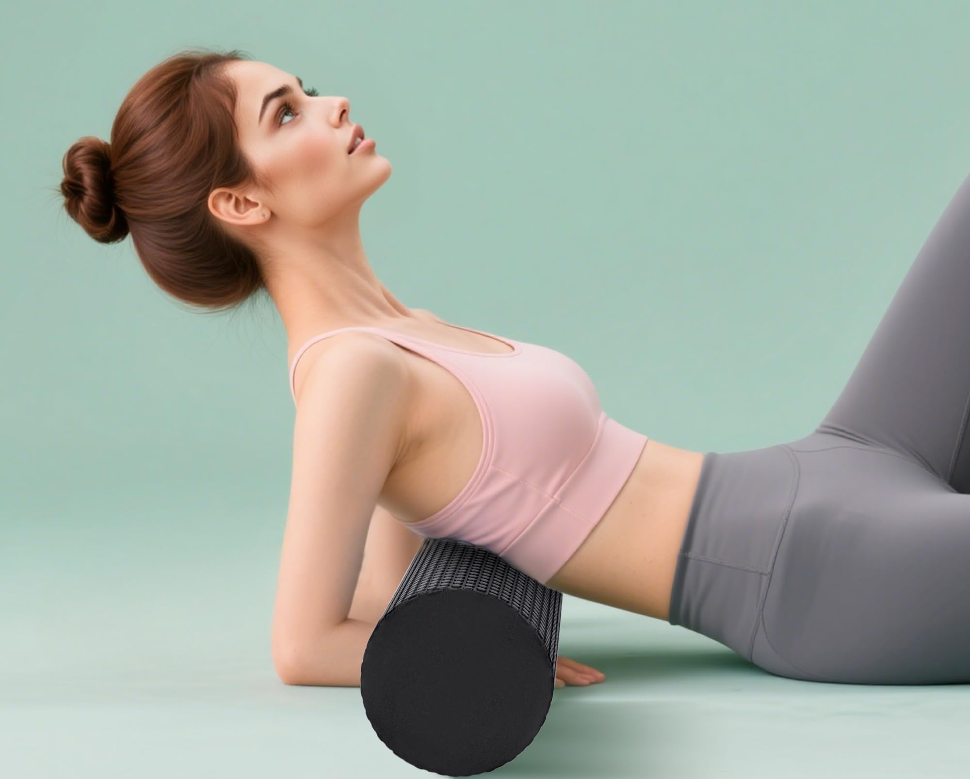 Rodillo de Espuma De Alta Densidad para Masaje Muscular y Estiramientos | Foam Roller para Yoga Pilates Rehabilitación y Fitness |Alivio Miofascial l Espalda y Piernas | Varias medidas l Negro