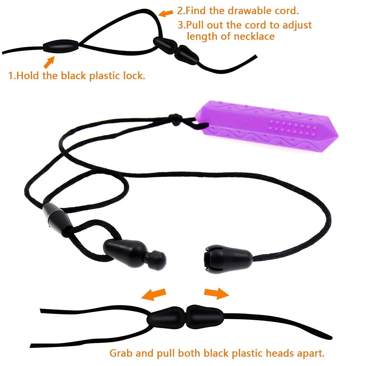 PRAOFRT Lot De 3 Colliers à Mâcher Sensoriels Pour Enfants Et Adultes - Soulagement Dentition Et Stress