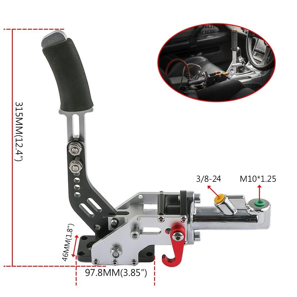 Dźwignia Hamulca Ręcznego Aluminiowy uniwersalny hamulec ręczny wyścigowy Hydrauliczny hamulec ręczny Drift Dźwignia hamulca awaryjnego Drift HB-1004A Elektroniczny hamulca(Blue)