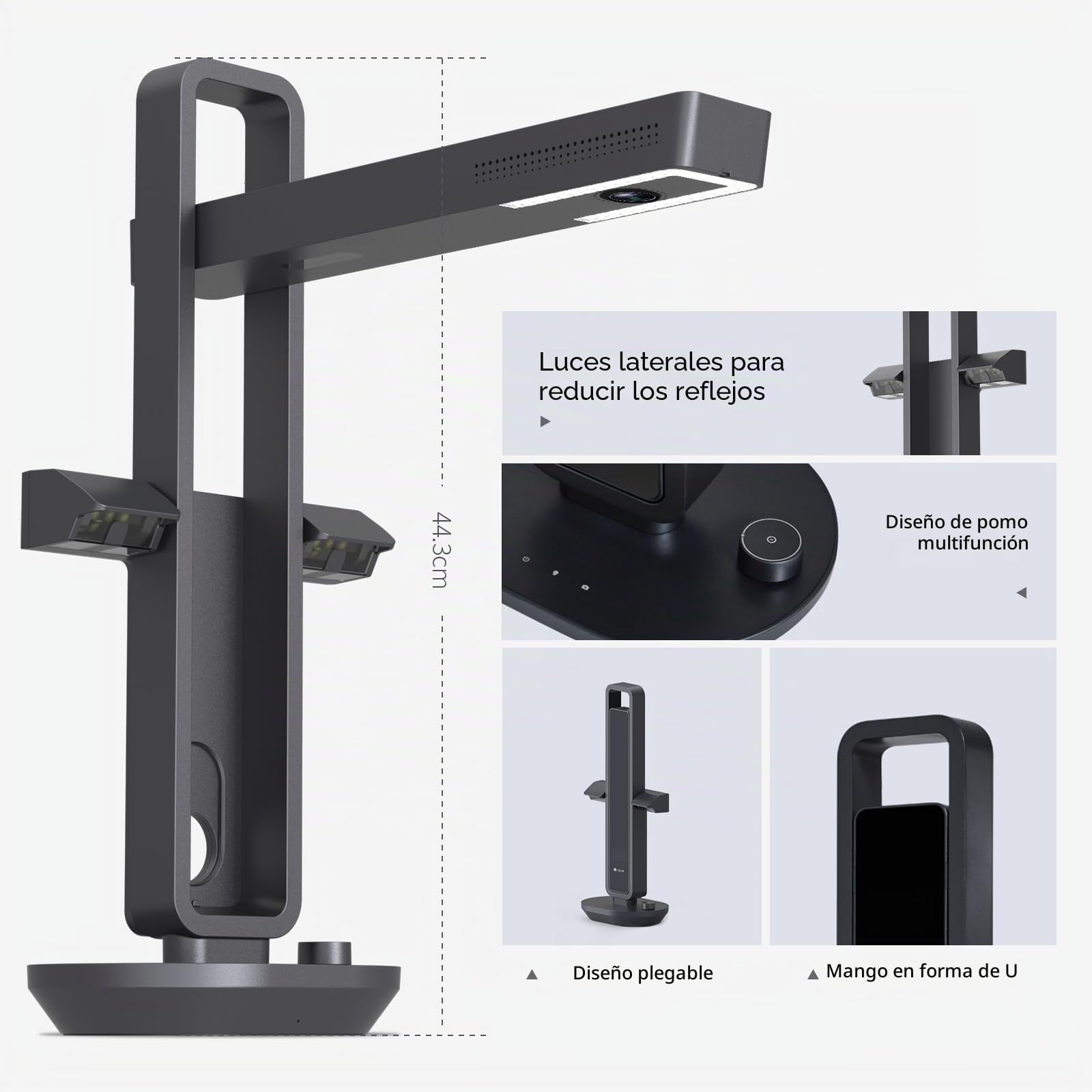 CZUR Escáner de Libros, escáner de 14 MP con lámpara de Escritorio LED, escáner de Documentos con OCR para Win y Mac, cámara de Documentos HD hasta A3 (Aura) | Escáner A3 con OCR y Laser Curve Flattening, Visualizador y Lámpara de mesa, para macOS y Windo