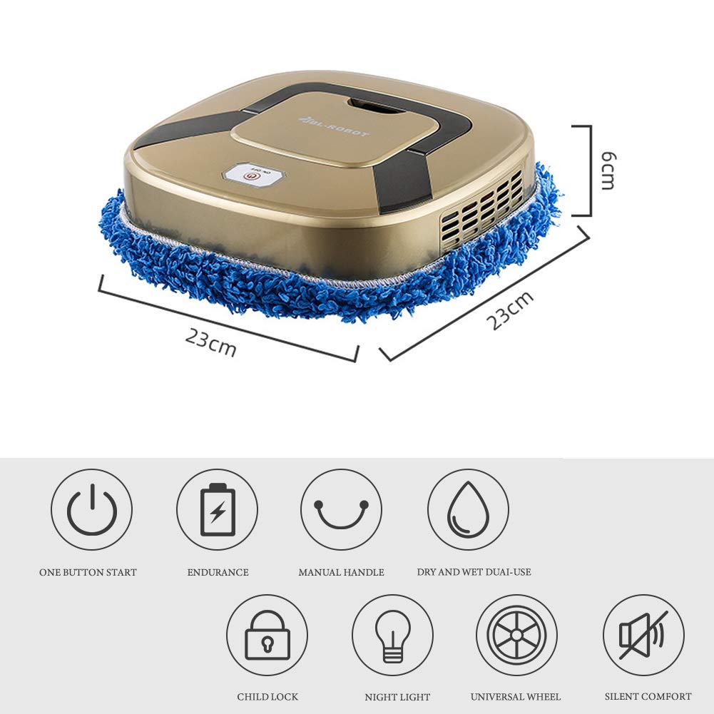 Aspirador Inteligente Trapeador, Máquina de Limpieza Doméstica con Navegación Inteligente Sensor Anticolisión para Pelo de Mascotas, Alfombras y Suelos Duros (D)