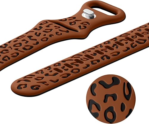 Miniatura 6 de CreateGreat Correas delgadas con grabado de leopardo compatibles con Apple Watch Band de 1.614 in, 1.575 in, 1.496 in, 1.929 in, 1.772 in, 1.732 in,