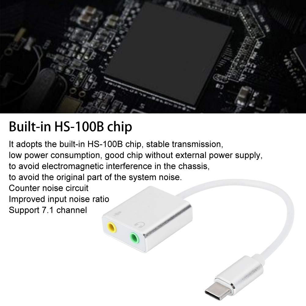 Adattatore Audio USB C Scheda Audio Stereo Esterna con Jack per Cuffie da 3,5 Mm e Microfono per Windows, Mac, Linux, PC, Laptop, Desktop, PS5, 3 Pro