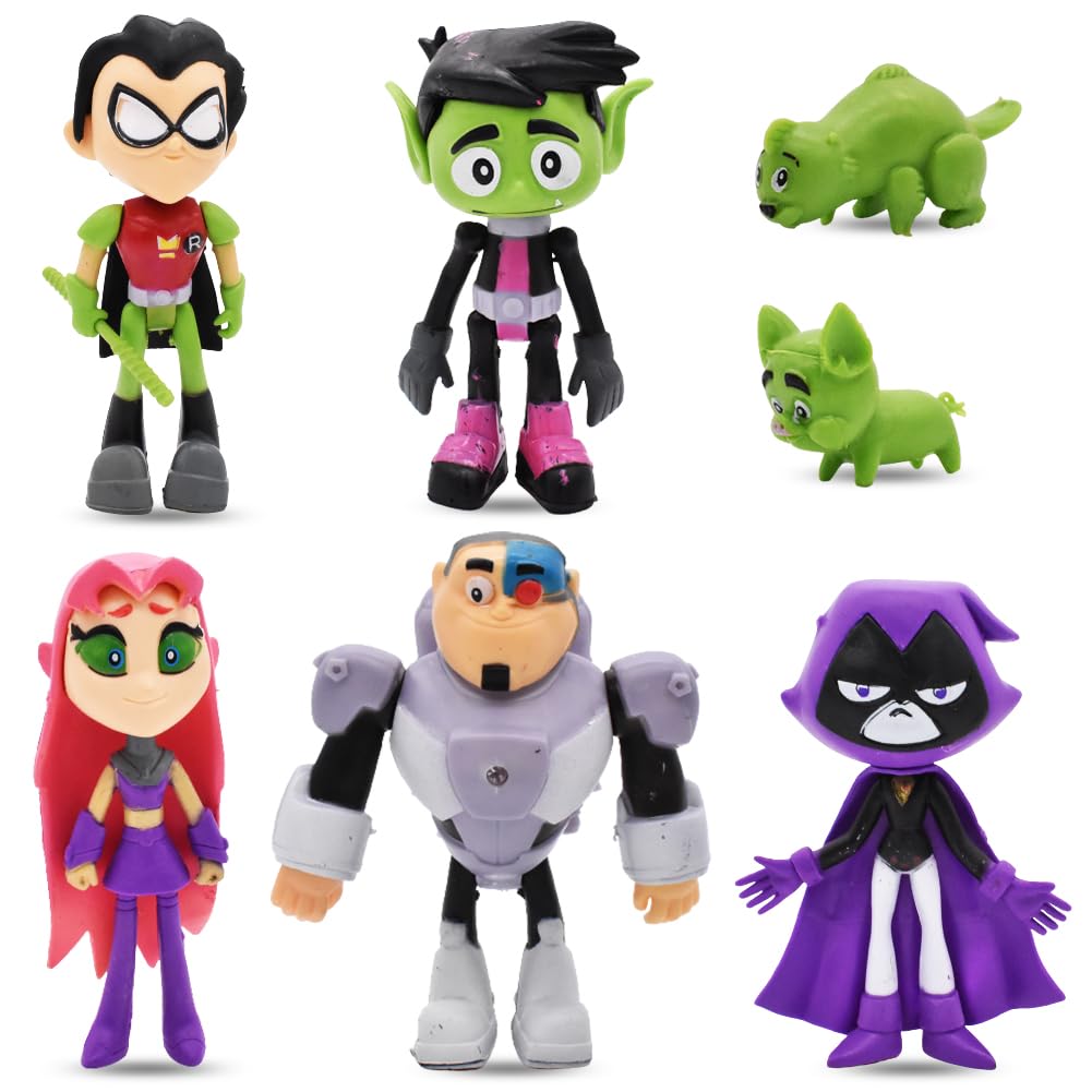 Ti-Tan Figures Set,7pcs Action Figures Cake Toppers, Cartoons Cupcake Figurine For Kids, Birthday Baby Shower Theme Party Supplies