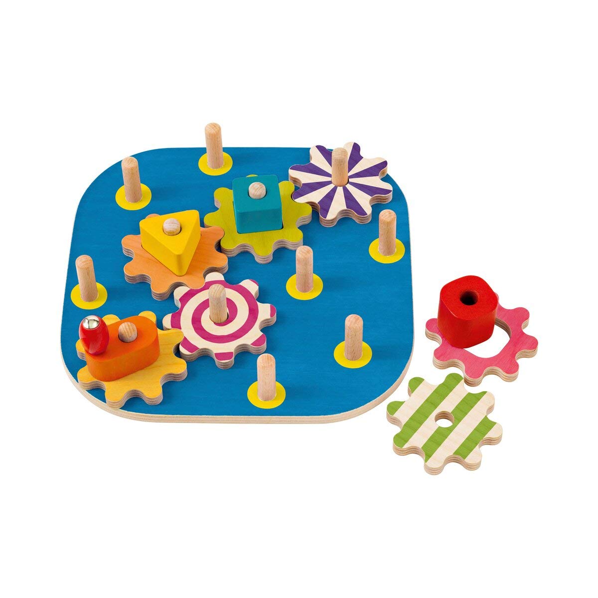 Selecta 62011 Crank Fun Wooden Motor Skills Toy 20.5 cm