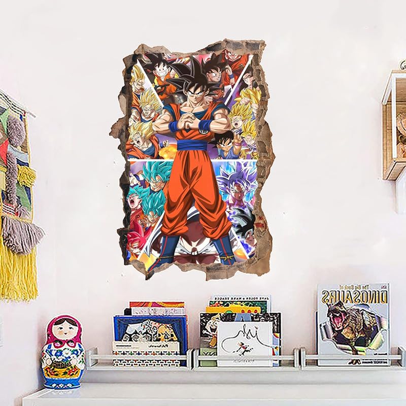 Stickers Muraux Dragonball Et Spiderman 3D - Déco Enfant Adhésoif Imperméable