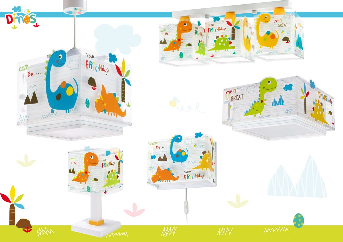 Deckenleuchte für Kinder Dinos Dinosaurier Tiere, Deckenlampe Kinderzimmer, 73456, E27