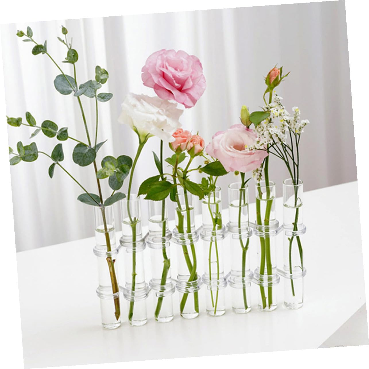 Vase Verre Transparent pour Propagation de Plantes Hydroponiques Grandes avec Crochet pour Décoration Intérieure Bureau et Jardin